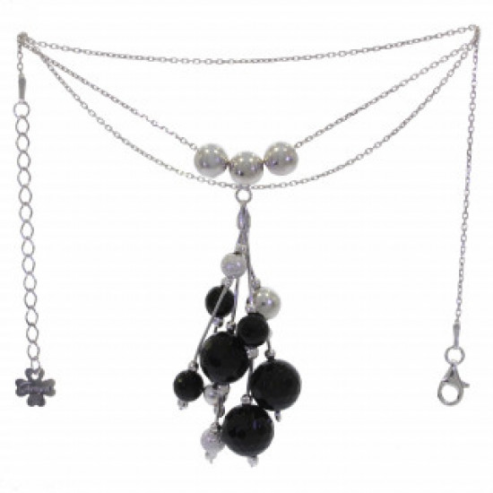 Sterling Silver Black Onyx Necklace