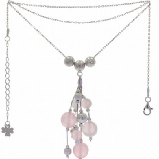 Sterling Silver Rose Quartz Necklace