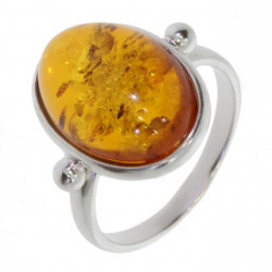 Ring 34-09 Sterling Silver Amber