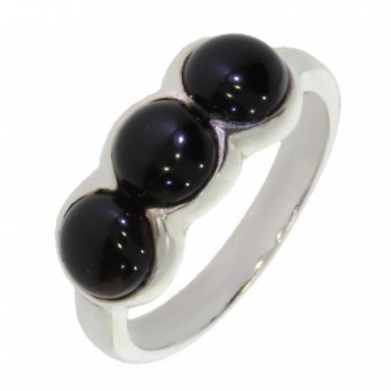 Ring 34-12 Sterling Silver Black Onyx