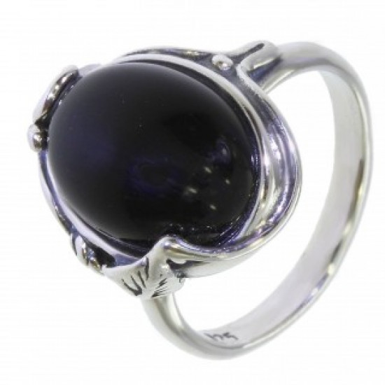 Ring 34-14 Sterling Silver Black Onyx
