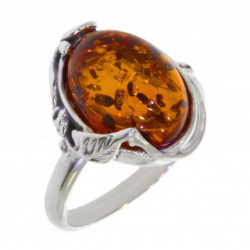 Ring 34-14 Sterling Silver Amber
