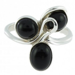 Ring 34-18 Sterling Silver Black Onyx
