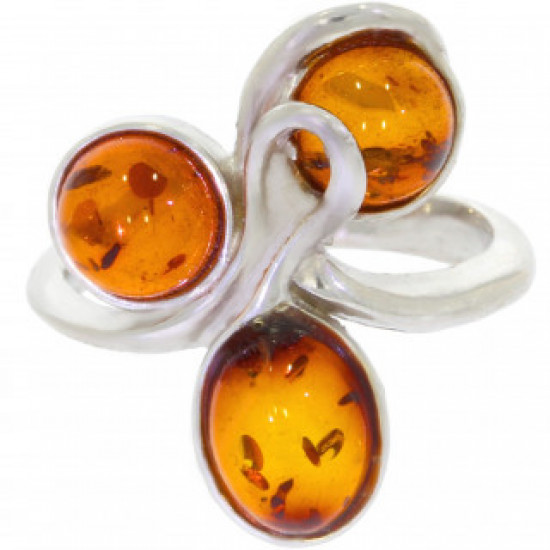 Ring 34-18 Sterling Silver Amber Ring 34-18 Sterling Silver Amber