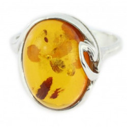 Ring 34-19 Sterling Silver Amber