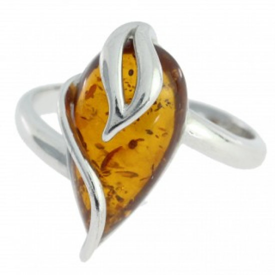 Ring 38-05 Sterling Silver Amber Ring 38-05 Sterling Silver Amber