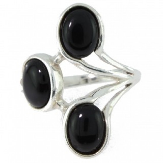 Ring 38-06 Sterling Silver Black Onyx