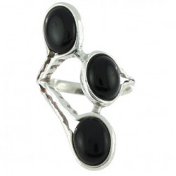 Ring 38-07 Sterling Silver Black Onyx