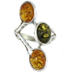 Ring 38-07 Sterling Silver Amber