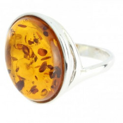 Ring 38-11 Sterling Silver Amber
