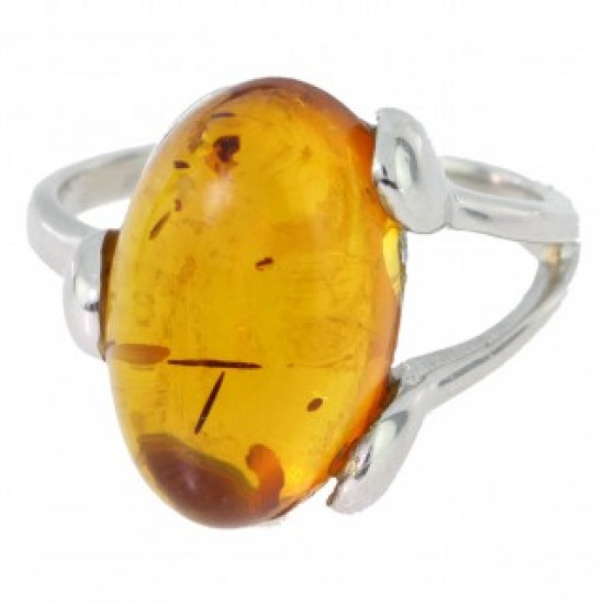 Ring 38-13 Sterling Silver Amber Ring 38-13 Sterling Silver Amber