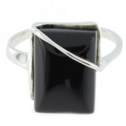Ring 38-15 Sterling Silver Black Onyx