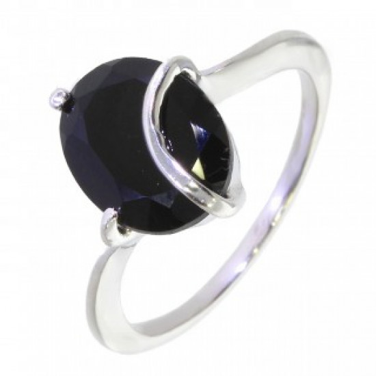 Ring 38-17 Sterling Silver Black Onyx