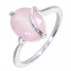 Ring 38-17 Sterling Silver Rose Quartz
