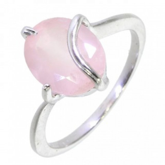Ring 38-17 Sterling Silver Rose Quartz