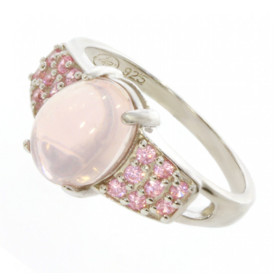 Ring 38-21 Sterling Silver Rose Quartz