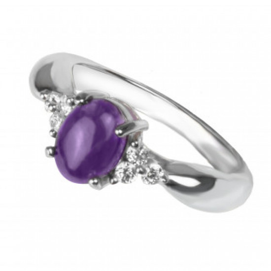 Ring 38-22 Sterling Silver Amethyst Ring 38-22 Sterling Silver Amethyst