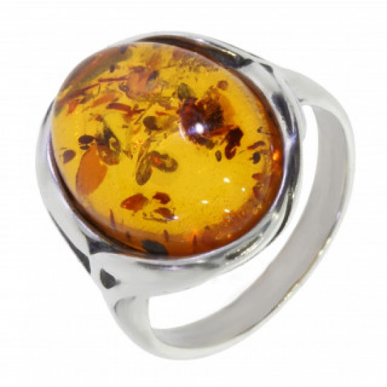 Ring 42-10 Sterling Silver Amber Ring 42-10 Sterling Silver Amber