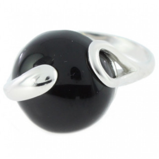 Ring 42-15 Sterling Silver Black Onyx