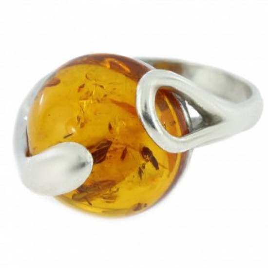 Ring 42-15 Sterling Silver Amber