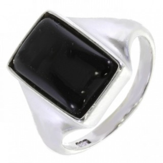 Ring 42-18 Sterling Silver Black Onyx
