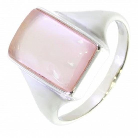 Ring 42-18 Sterling Silver Rose Quartz