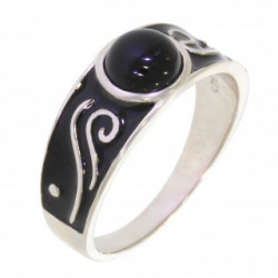 Ring 42-29 Sterling Silver Black Onyx
