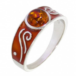 Ring 42-29 Sterling Silver Amber