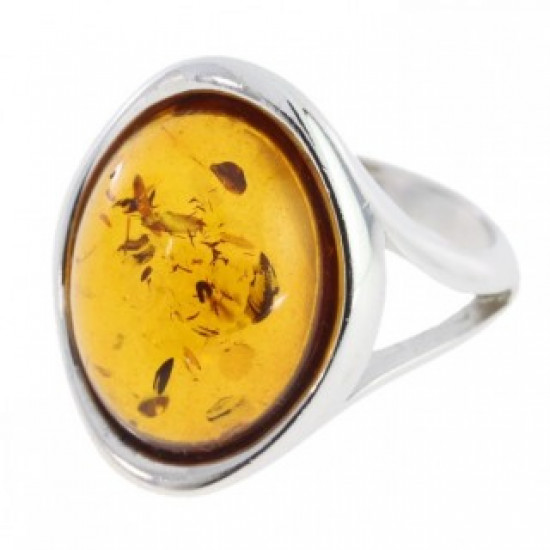 Ring 46-02 Sterling Silver Amber