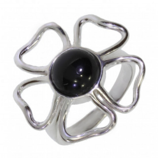 Ring 46-03 Sterling Silver Black Onyx