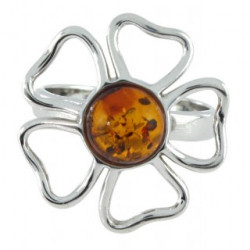 Ring 46-03 Sterling Silver Amber