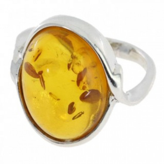 Ring 46-04 Sterling Silver Amber