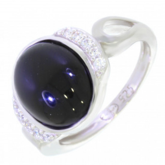 Ring 46-11 Sterling Silver Black Onyx