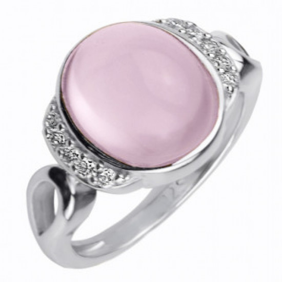 Ring 46-11 Sterling Silver Rose Quartz
