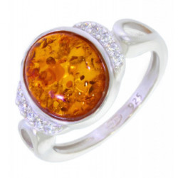 Ring 46-11 Sterling Silver Amber