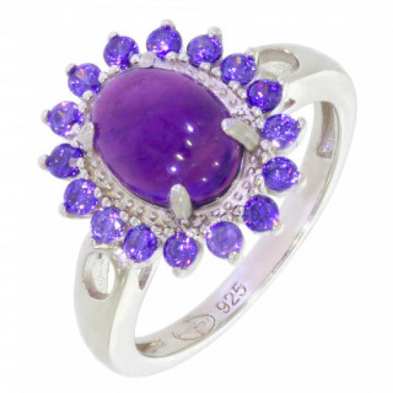 Ring 46-12 Sterling Silver Amethyst