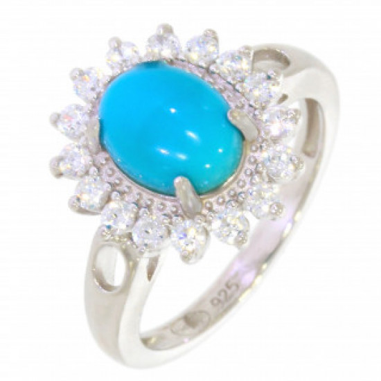 Ring 46-12 Sterling Silver Turquoise