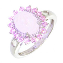 Ring 46-12 Sterling Silver Rose Quartz