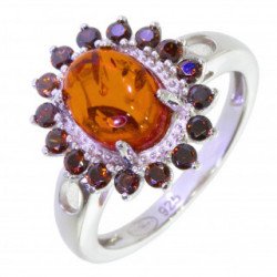 Ring 46-12 Sterling Silver Amber