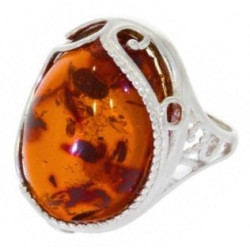 Ring 50-11 Sterling Silver Amber