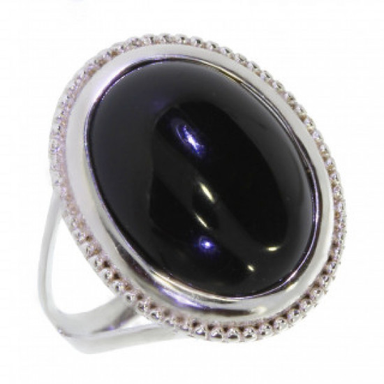 Ring 50-15 Sterling Silver Black Onyx