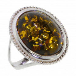 Ring 50-15 Sterling Silver Amber