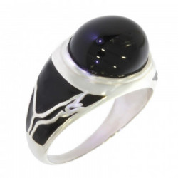 Ring 50-16 Sterling Silver Black Onyx