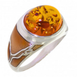 Ring 50-16 Sterling Silver Amber