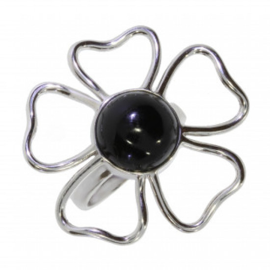 Ring 54-01 Sterling Silver Black Onyx