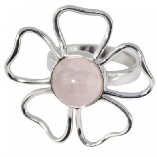 Ring 54-01 Sterling Silver Rose Quartz