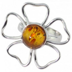 Ring 54-01 Sterling Silver Amber