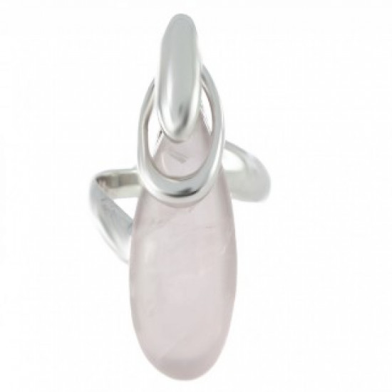 Ring 54-03 Sterling Silver Rose Quartz
