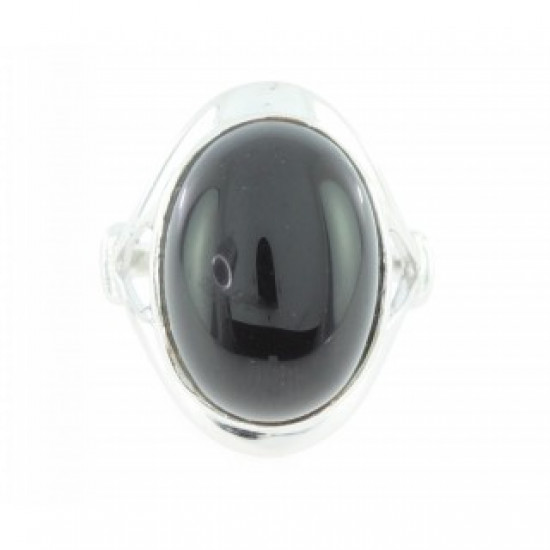 Ring 54-08 Sterling Silver Black Onyx