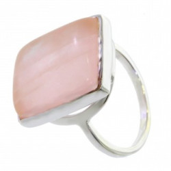 Ring 54-10 Sterling Silver Rose Quartz